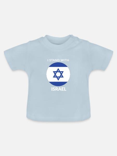 I STAND WITH ISRAEL - Baby Bio-T-Shirt mit Rundhals - Hellblau