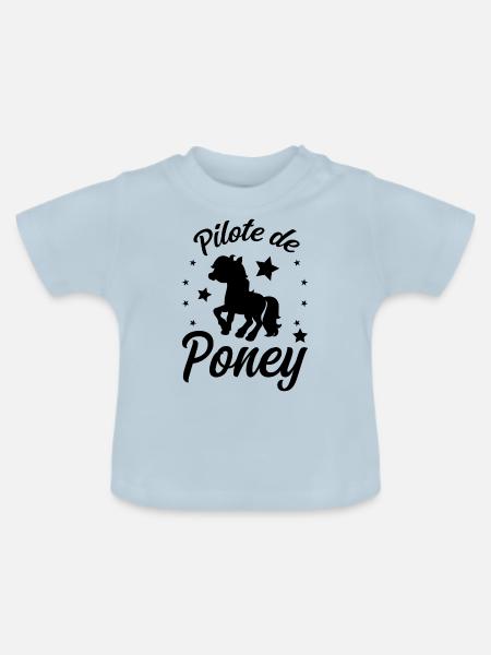 Pony-Pilot - Baby Bio-T-Shirt mit Rundhals - Hellblau