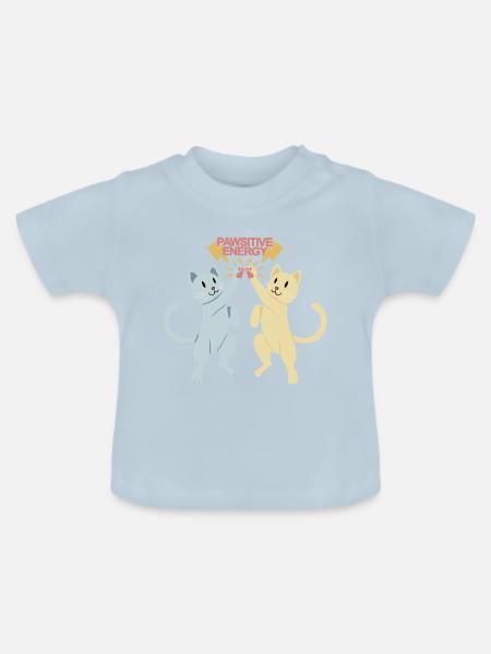 Freunde teilen Pawsitive Energy - Baby Bio-T-Shirt mit Rundhals - Hellblau