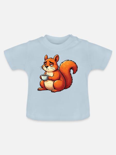 Eichhörnchen Eichhorn Eichhörnchenliebhaber Nager - Baby Bio-T-Shirt mit Rundhals - Hellblau
