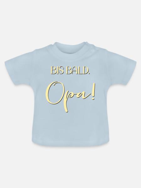 Schwangerschaft verkünden, Opa - Baby Bio-T-Shirt mit Rundhals - Hellblau