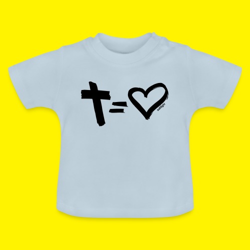 Cross = Heart BLACK - Baby Organic T-Shirt with Round Neck