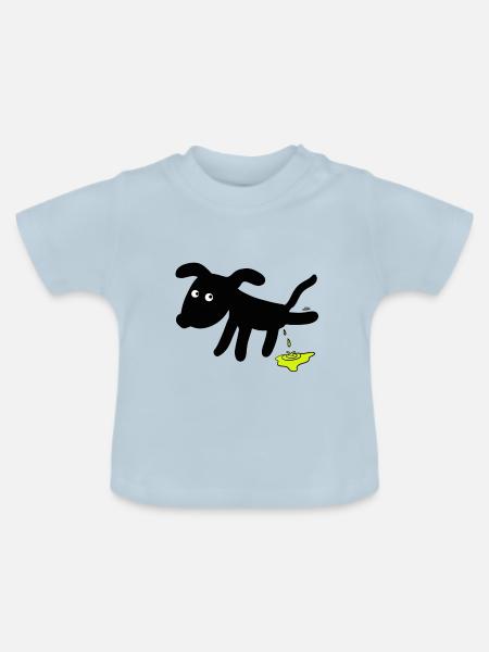 Dog pees dogs - Baby Organic T-Shirt with Round Neck - light blue