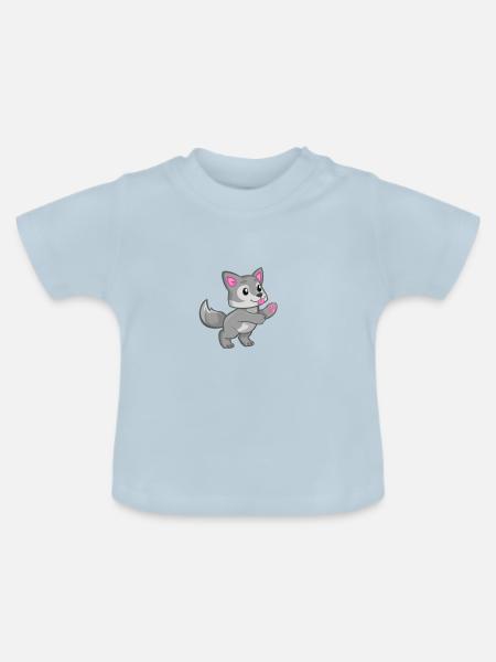 Niedlicher Hund. - Baby Bio-T-Shirt mit Rundhals - Hellblau