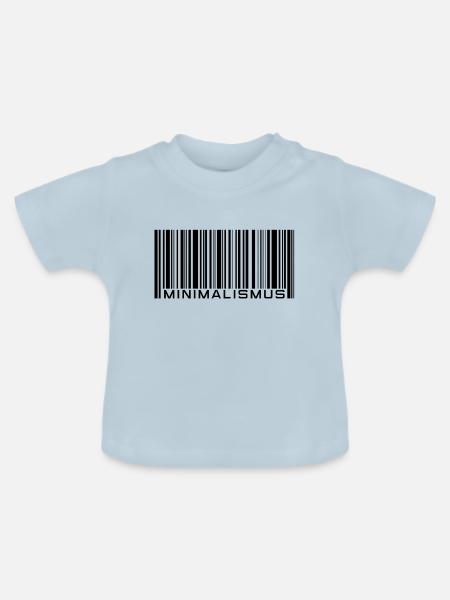 Minimalismus - Barcode - Strichcode - Baby Bio-T-Shirt mit Rundhals - Hellblau