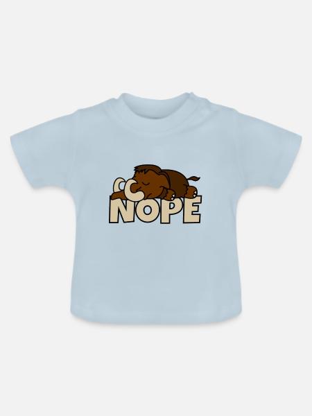 Nope Mammut Urzeit - Baby Bio-T-Shirt mit Rundhals - Hellblau