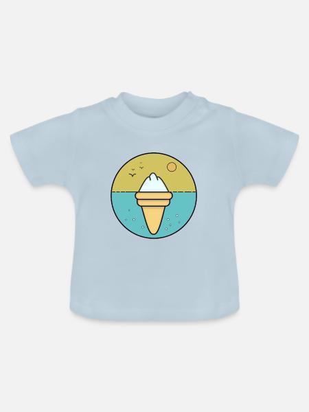 Eiscreme, Eiskrem - Baby Bio-T-Shirt mit Rundhals - Hellblau