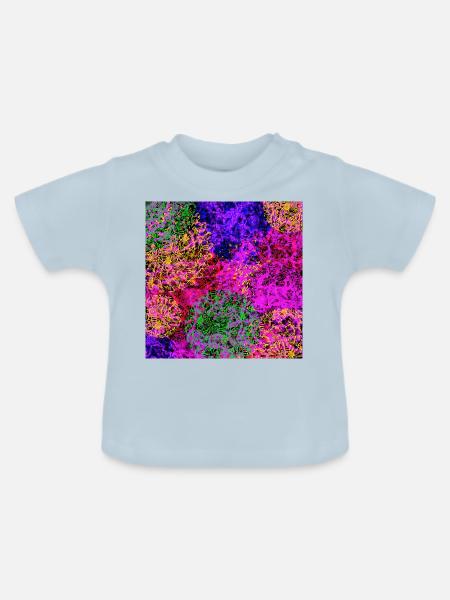 Florale Abstraktion - Baby Bio-T-Shirt mit Rundhals - Hellblau