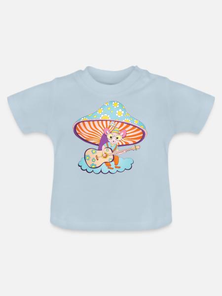 Der Gitarrist - Baby Bio-T-Shirt mit Rundhals - Hellblau