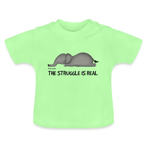 Amy's 'Struggle' design (black txt) - Baby Organic T-Shirt with Round Neck