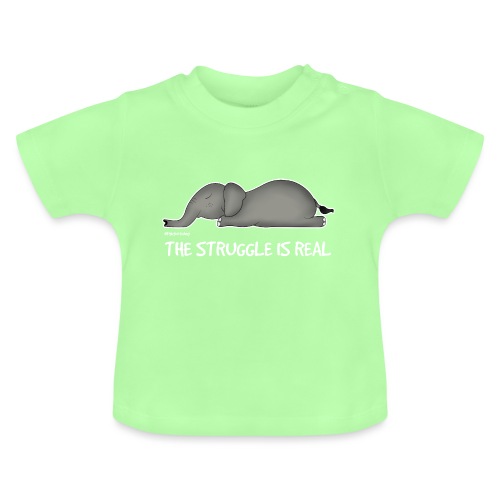 Amy’s 'Struggle' design (white txt) - Baby Organic T-Shirt with Round Neck