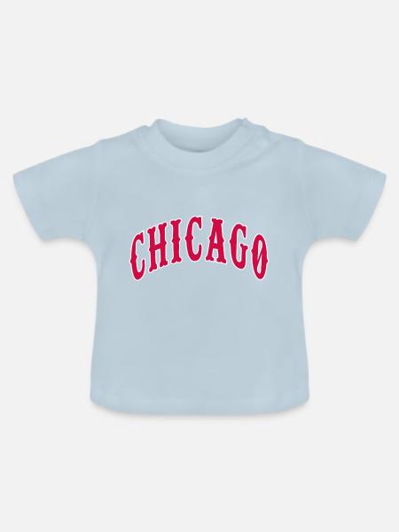 Chicago - Baby Bio-T-Shirt mit Rundhals - Hellblau