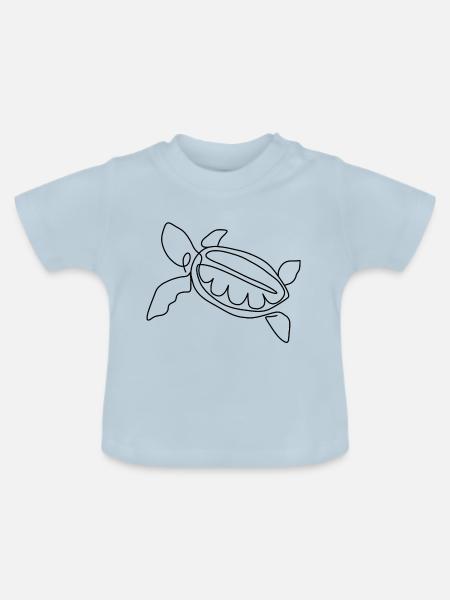Schildkröte dunkel - Baby Bio-T-Shirt mit Rundhals - Hellblau