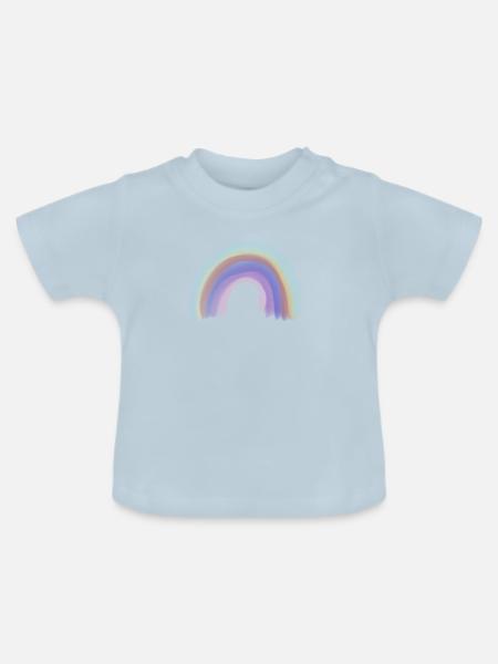 Regenbogen - Baby Bio-T-Shirt mit Rundhals - Hellblau