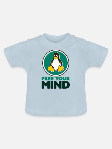 Free your Mind - Baby Bio-T-Shirt mit Rundhals - Hellblau