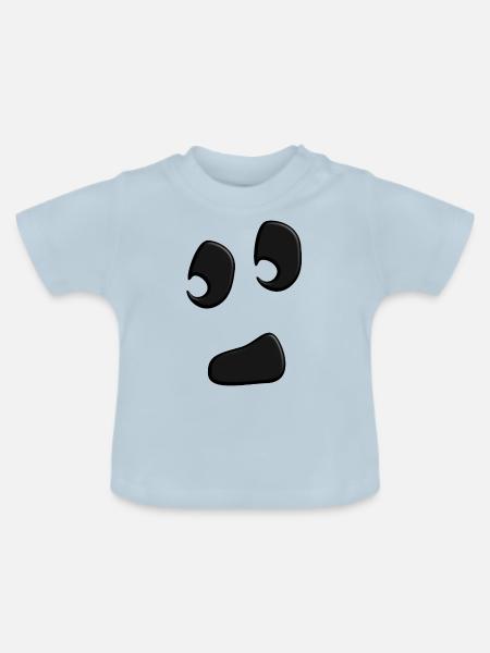 Halloween Gespenst - Baby Bio-T-Shirt mit Rundhals - Hellblau