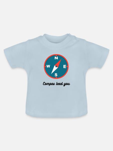 Compass lead you - Baby Bio-T-Shirt mit Rundhals - Hellblau