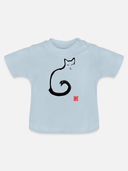 archetypischer neko - Baby Bio-T-Shirt mit Rundhals - Hellblau