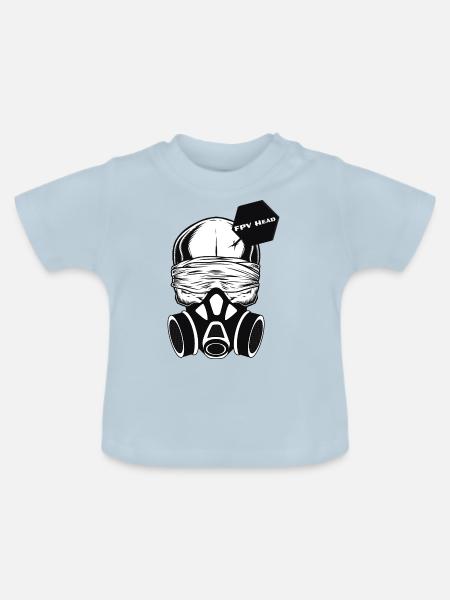 FPV-Head Logo - Baby Bio-T-Shirt mit Rundhals - Hellblau