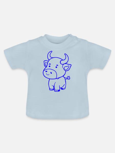 cow baby - Baby Bio-T-Shirt mit Rundhals - Hellblau