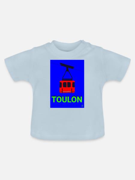Seilbahn von Toulon - Baby Bio-T-Shirt mit Rundhals - Hellblau
