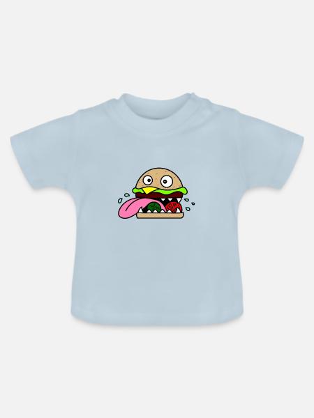 Crazy Burger - Baby Bio-T-Shirt mit Rundhals - Hellblau