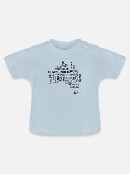 australia word cloud - Baby Bio-T-Shirt mit Rundhals - Hellblau