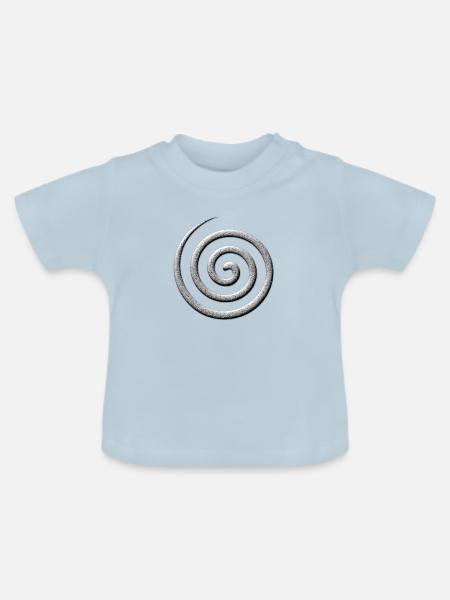 ancient_spiral_stone - Baby Bio-T-Shirt mit Rundhals - Hellblau