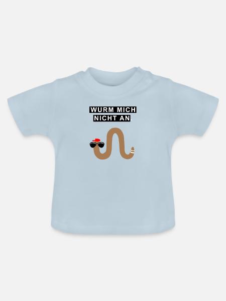 Wurm mich nicht an - Baby Bio-T-Shirt mit Rundhals - Hellblau