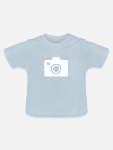 Kamera - Baby Bio-T-Shirt mit Rundhals - Hellblau