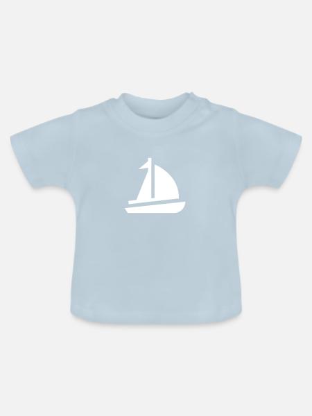 Segelboot - Baby Bio-T-Shirt mit Rundhals - Hellblau