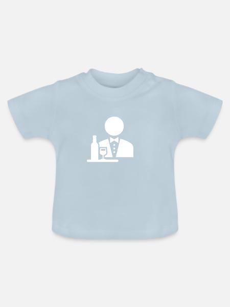 Kellner Beruf - Baby Bio-T-Shirt mit Rundhals - Hellblau