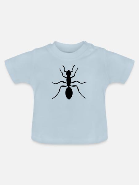 ant - Baby Bio-T-Shirt mit Rundhals - Hellblau