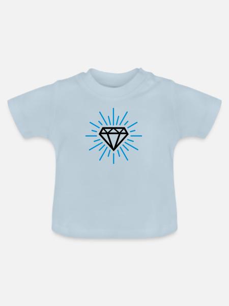 Diamant - Baby Bio-T-Shirt mit Rundhals - Hellblau
