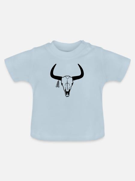 Schädel - Baby Bio-T-Shirt mit Rundhals - Hellblau