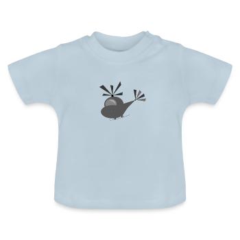 Helikopter - Baby Bio-T-Shirt mit Rundhals - Hellblau - Vorne