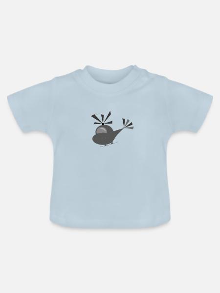 Helikopter - Baby Bio-T-Shirt mit Rundhals - Hellblau