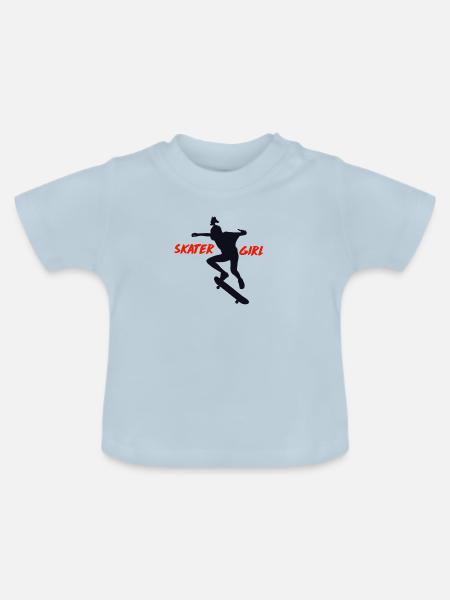 Skatermädchen - Baby Bio-T-Shirt mit Rundhals - Hellblau