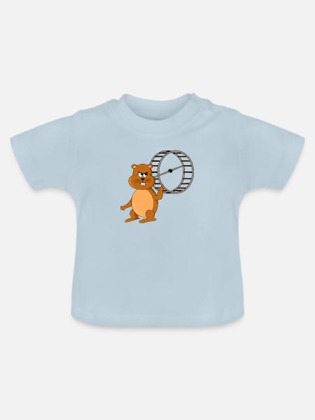 Hamsterrad - Baby Bio-T-Shirt mit Rundhals - Hellblau