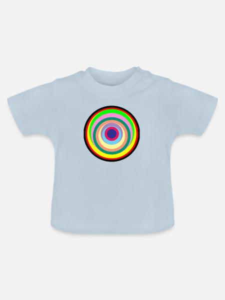 Pop-Art-Farbkreise - Baby Bio-T-Shirt mit Rundhals - Hellblau