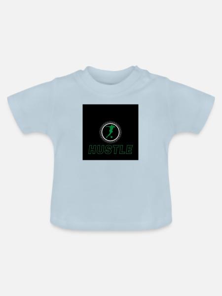 Hustle grün black - Baby Bio-T-Shirt mit Rundhals - Hellblau