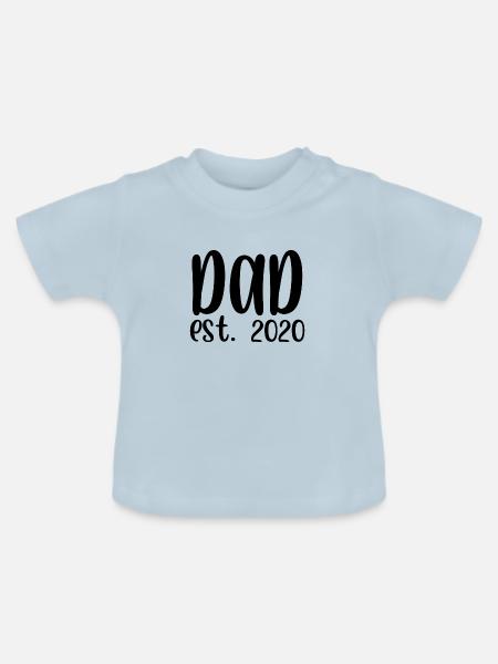 Dad est 2020 - Baby Bio-T-Shirt mit Rundhals - Hellblau