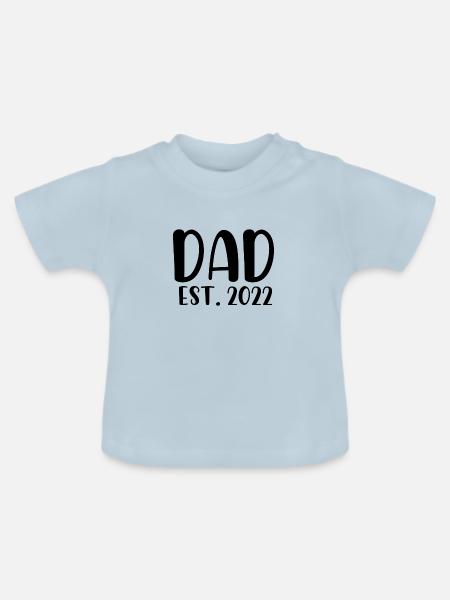 Dad est 2022 - Baby Bio-T-Shirt mit Rundhals - Hellblau