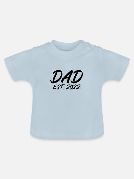 Dad est 2022 - Baby Bio-T-Shirt mit Rundhals - Hellblau
