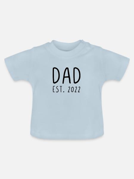 Dad est 2022 - Baby Bio-T-Shirt mit Rundhals - Hellblau