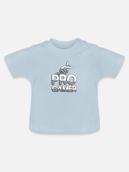 PRO GAMER + DNA - Gaming - Baby Bio-T-Shirt mit Rundhals - Hellblau