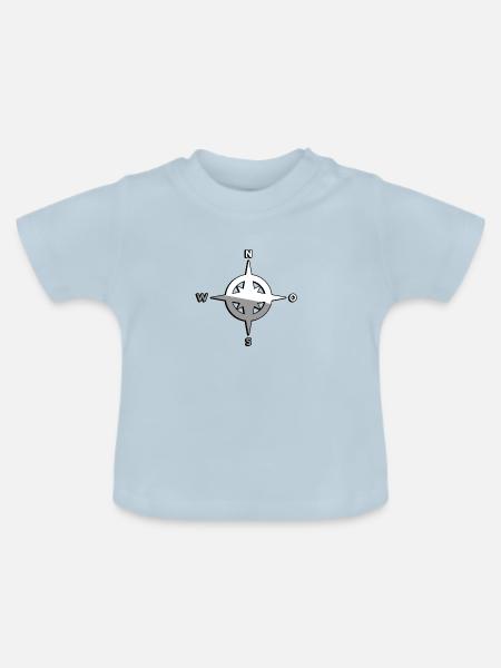 Kompass - Illustration - Baby Bio-T-Shirt mit Rundhals - Hellblau