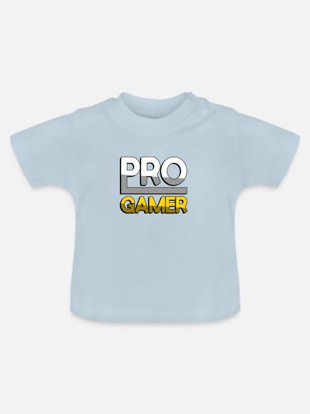 PRO GAMER (Gelb) - Gaming - Baby Bio-T-Shirt mit Rundhals - Hellblau