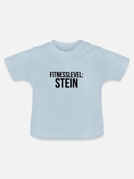 Fitnesslevel Stein - Baby Bio-T-Shirt mit Rundhals - Hellblau