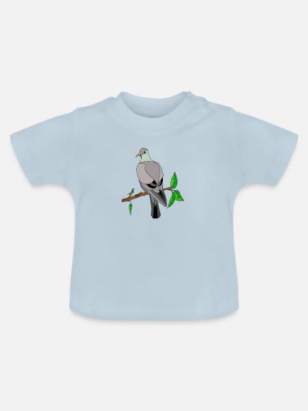 Vogel - Baby Bio-T-Shirt mit Rundhals - Hellblau
